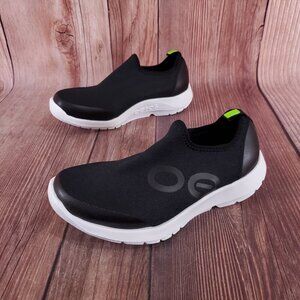 Oofos OOmg Sport Womens Size 6 Black White Slip On Casual Recovery Shoes Comfort